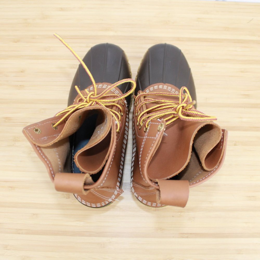 LL BEAN Ankle 8 Inch Lace-up Unlined Leather Duck Boots Size 6 W - Picture 6 of 10